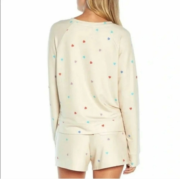 WILDFOX Cream Pajama Set with Multicolor Hearts - Picture 3 of 5